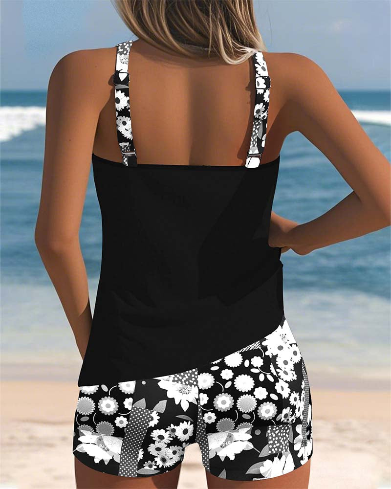 SABRINA | FLORAL TANKINI WITH SHORTS