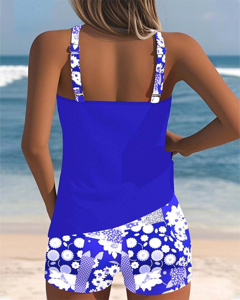 SABRINA | FLORAL TANKINI WITH SHORTS