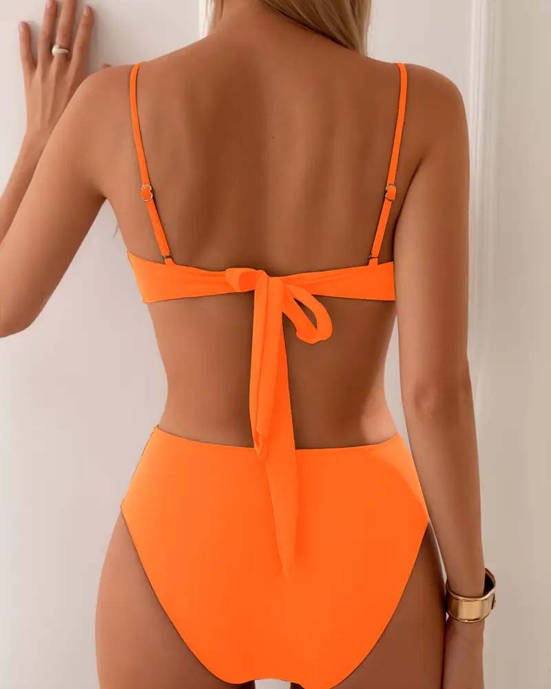 MARCELLE | GOLD DETAIL HIGH WAIST BIKINI