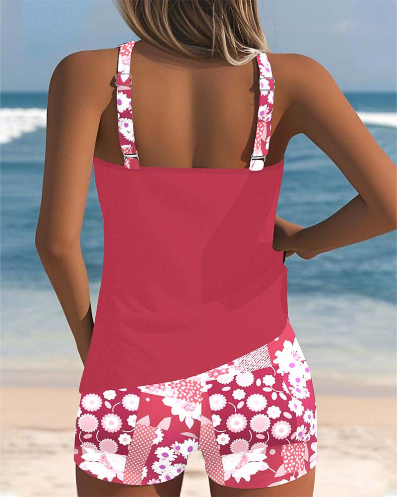 SABRINA | FLORAL TANKINI WITH SHORTS