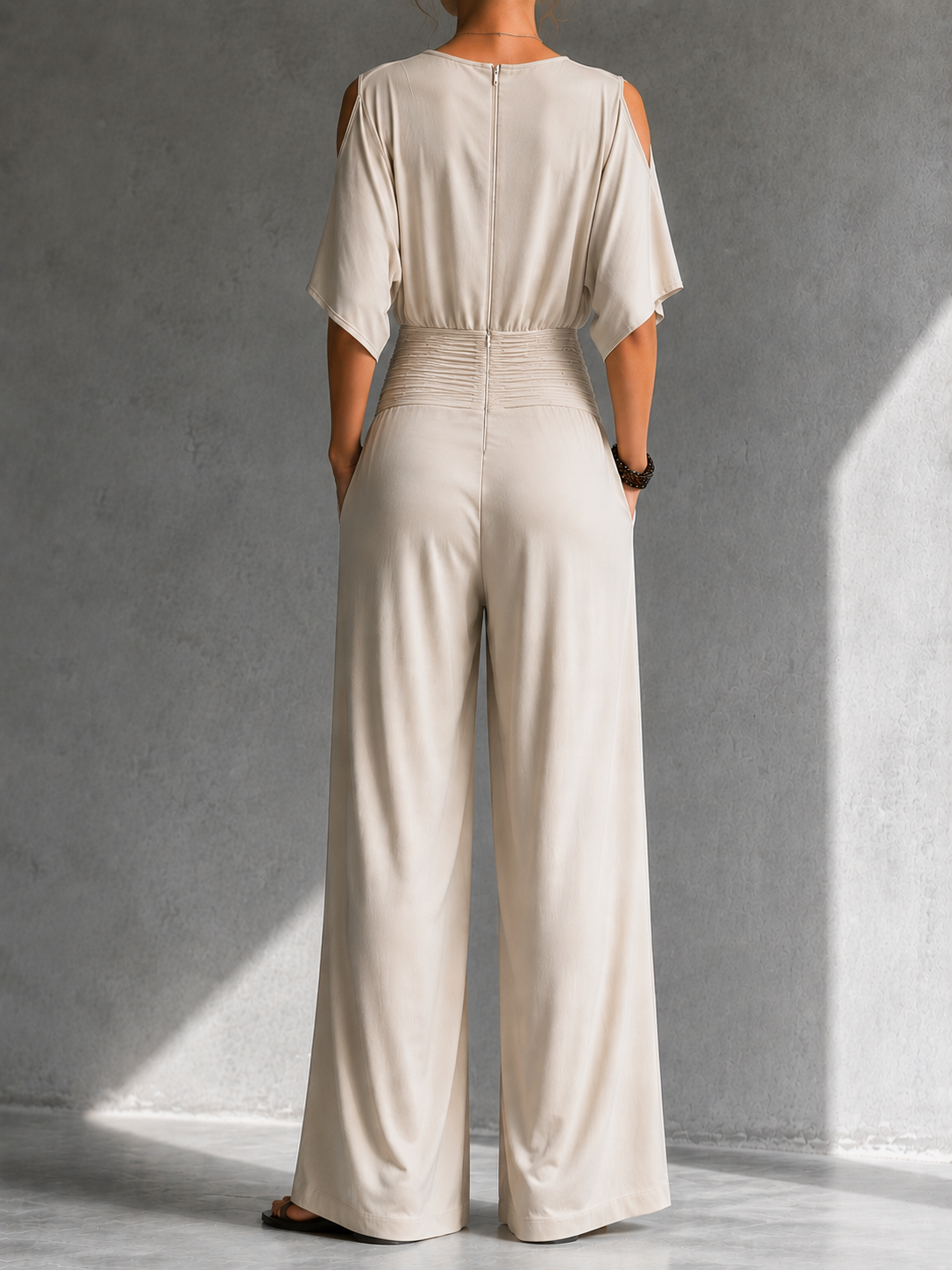 GEORGIE | WRAP WIDE-LEG JUMPSUIT WITH POCKETS