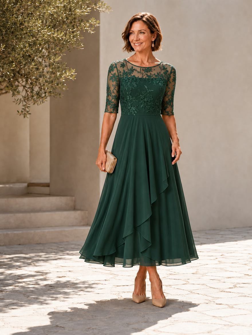Rose – The Flattering Lace Midi Dress